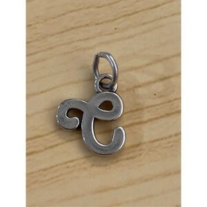 .925 Script Letter C Sterling Silver Jewelry Charm #alphabet